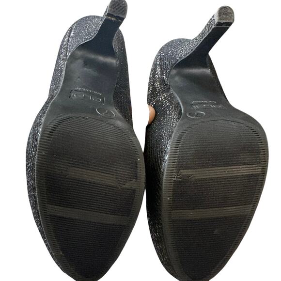 GLO Jeans Womens Flora Size 7 Black Snakeskin Slip On High Heel Pumps - Picture 5 of 7